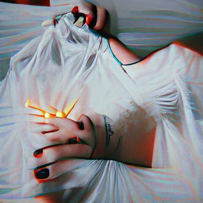 Surreal Figure with Bag of Bones