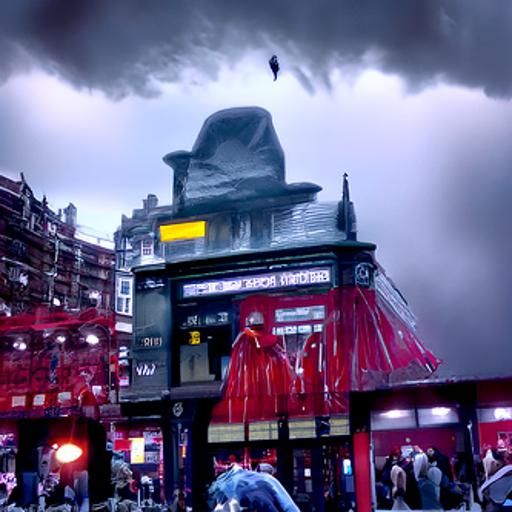 Futuristic Baker Street Scene with Angel of Death