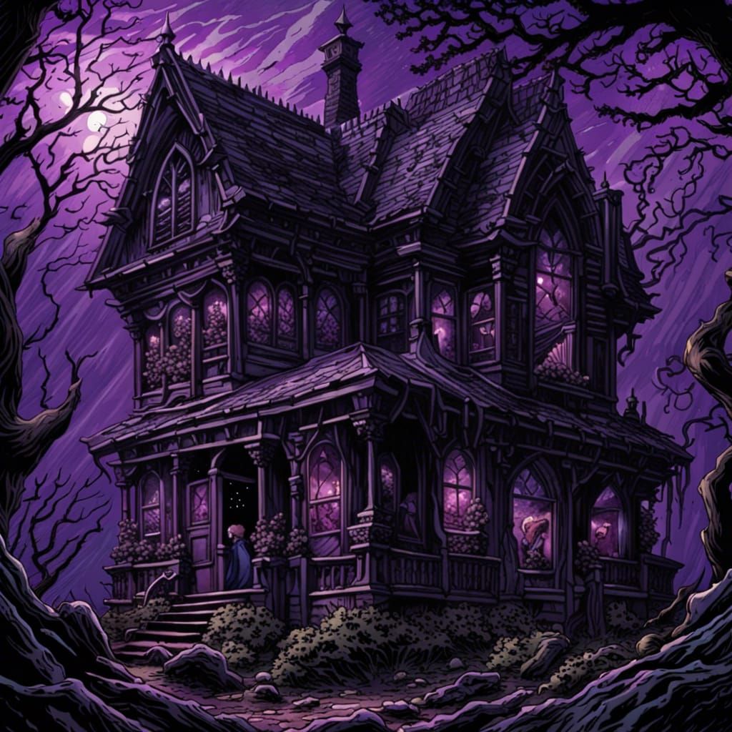 Eerie Gothic Bookshop in Dark Fantasy Style