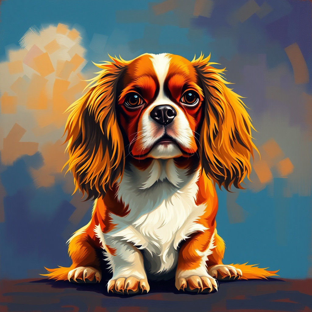Cavalier King Charles Spaniel in Pop Art Style