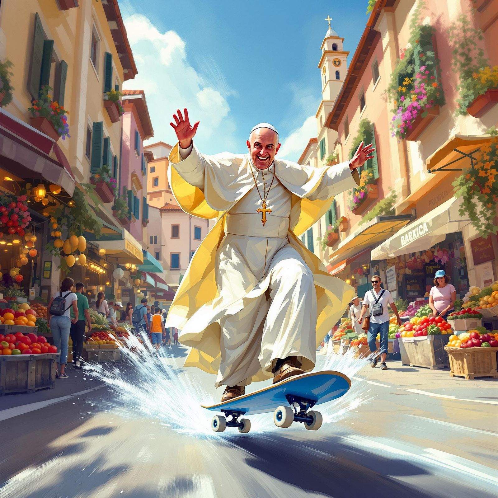 Pope Francis Cruises Through Italian Market in Vibrant Style