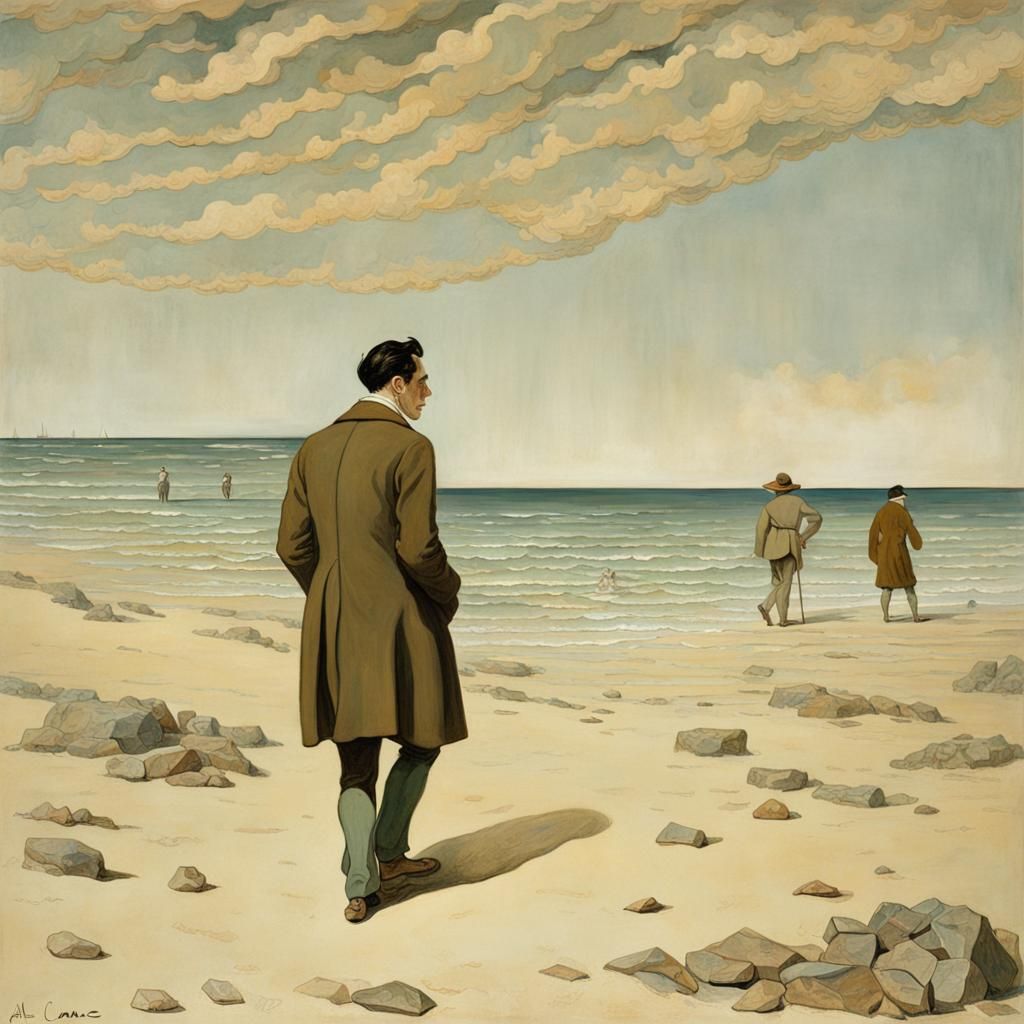 Solitary Beach Walker in Dadd Style
