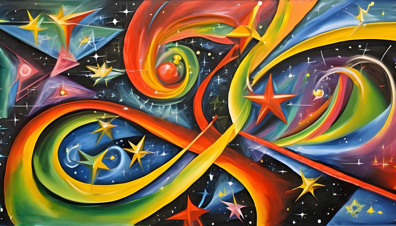 Surreal Swirling Vortex Maelstroms in Tropical Oil Paints