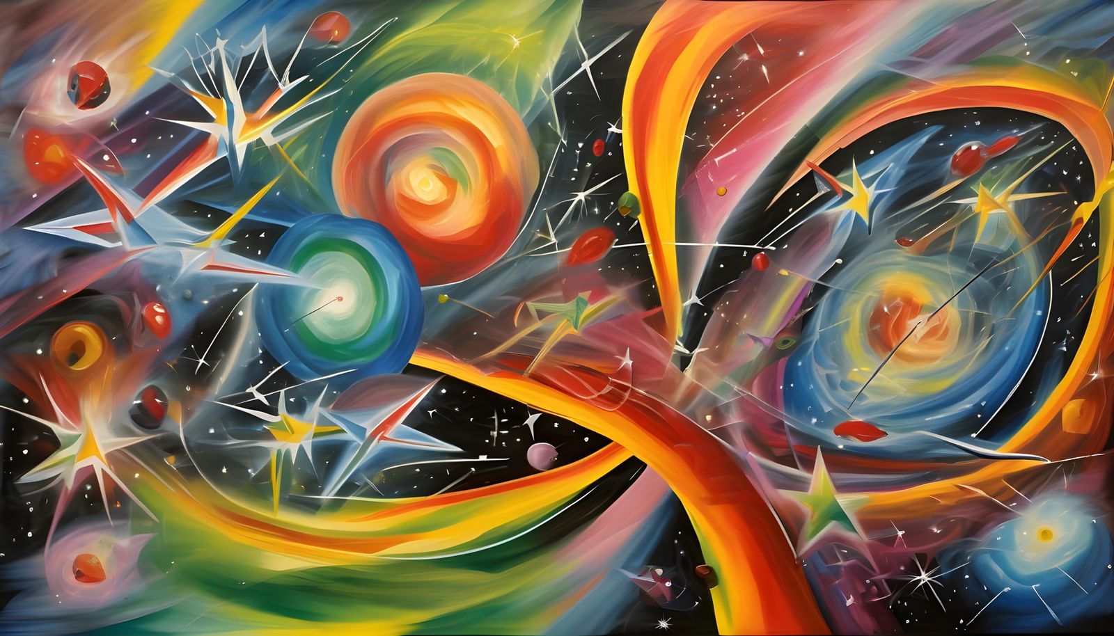 Surreal Swirling Vortex Maelstroms in Tropical Oil Paints