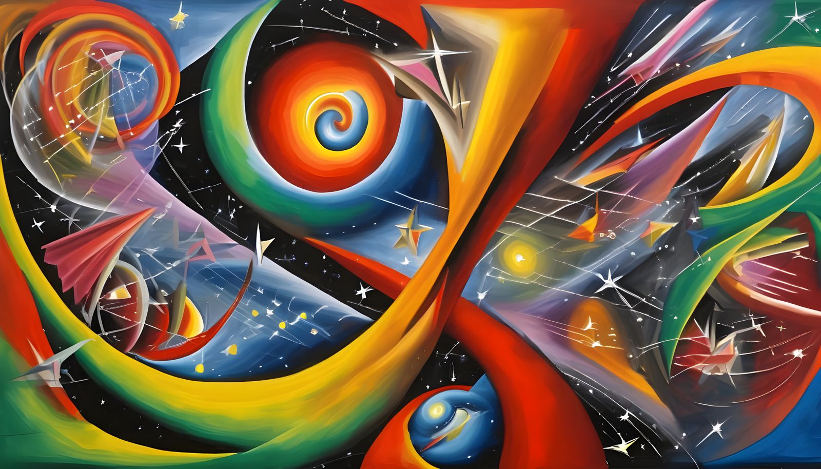 Surreal Swirling Vortex Maelstroms in Tropical Oil Paints