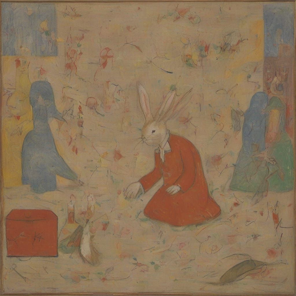 Fiery Rabbit Amidst Musical Chaos