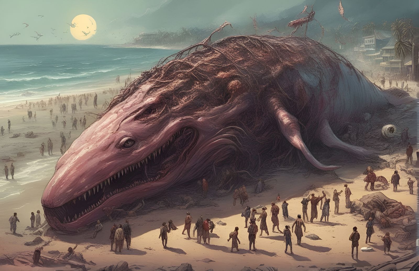 Sandy Vacation Beach Digital Illustration