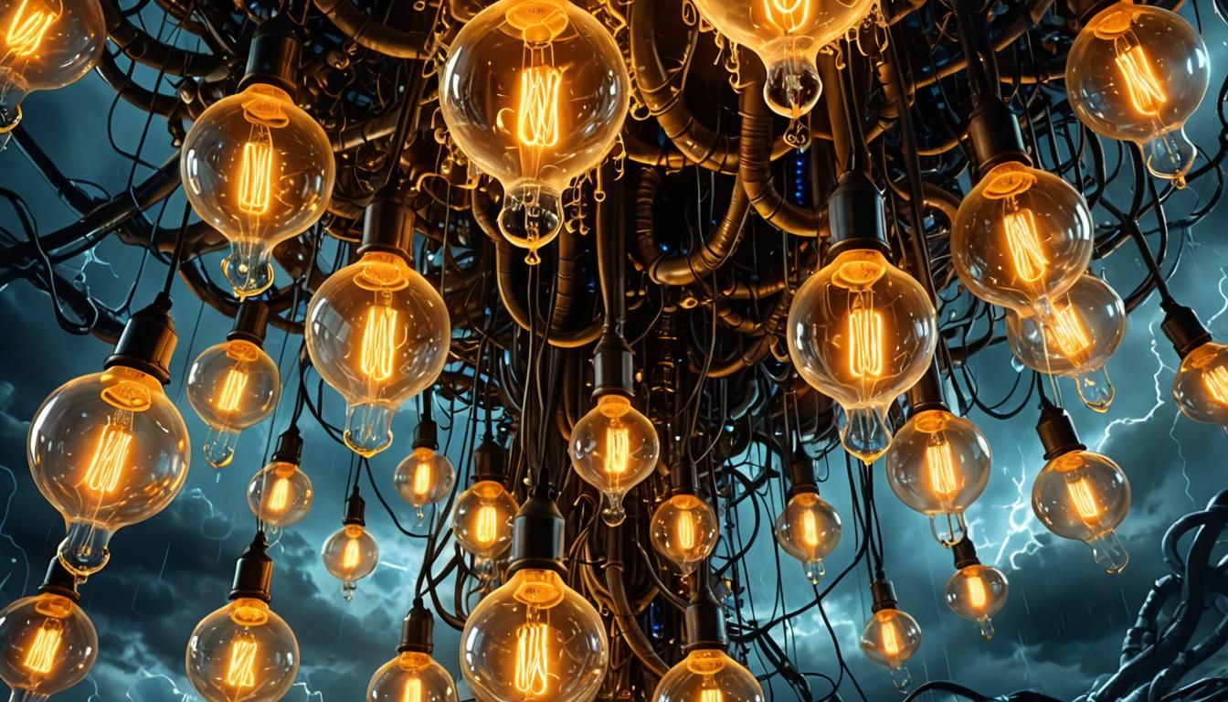 Surreal Light Storm in Biomechanical Style