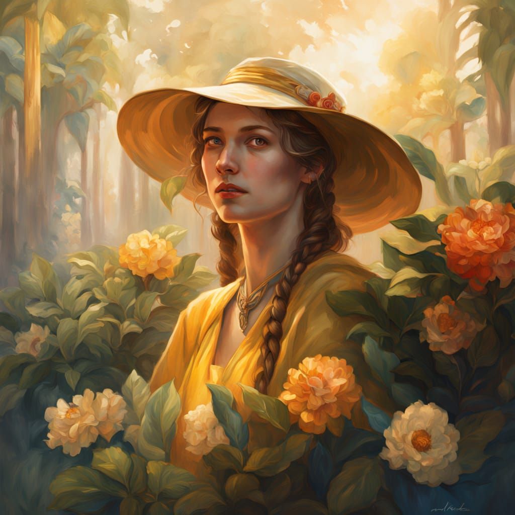 Gentle Woman in Baroque Bloom