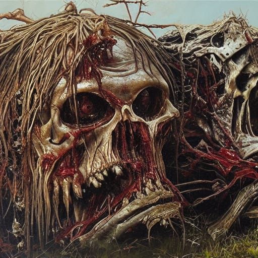 Rotting Zombie Carcass in Gurney Style