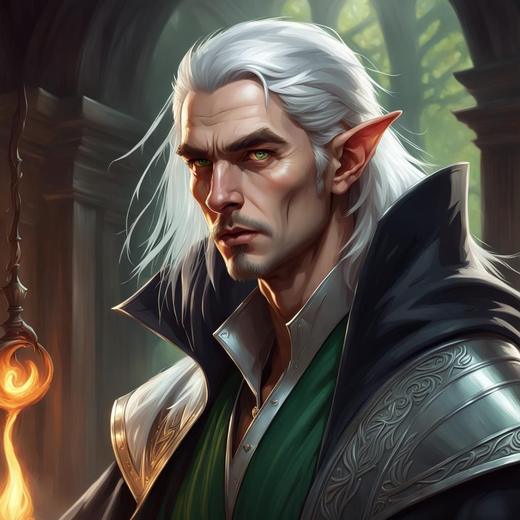 Elf Magic-User Portrait in D&D Style