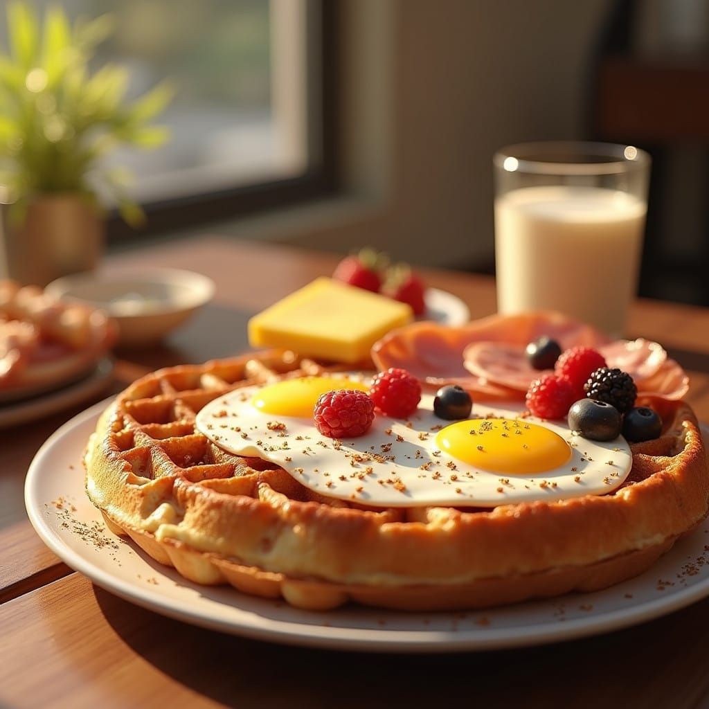 Surreal Breakfast Scene in Vibrant Morning Light
