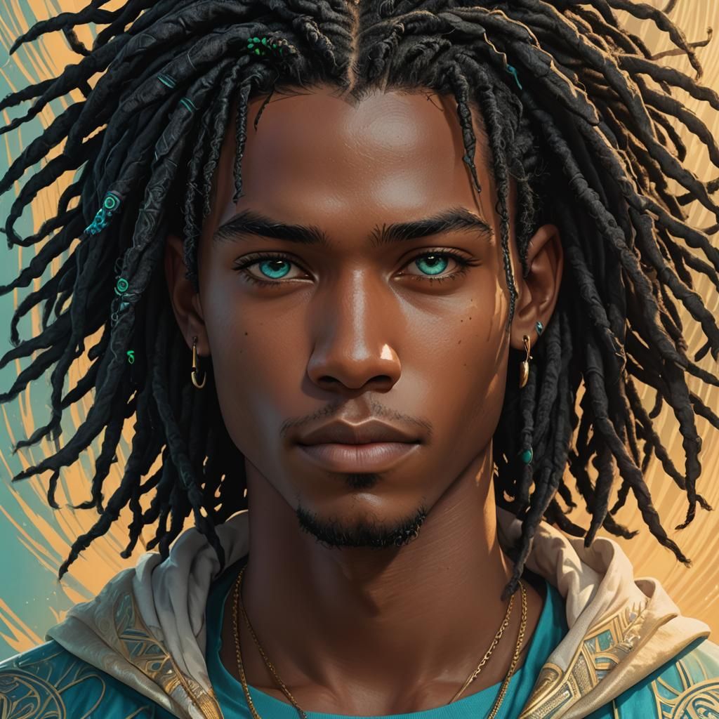 Ethereal Portrait of Young Man with Dreads