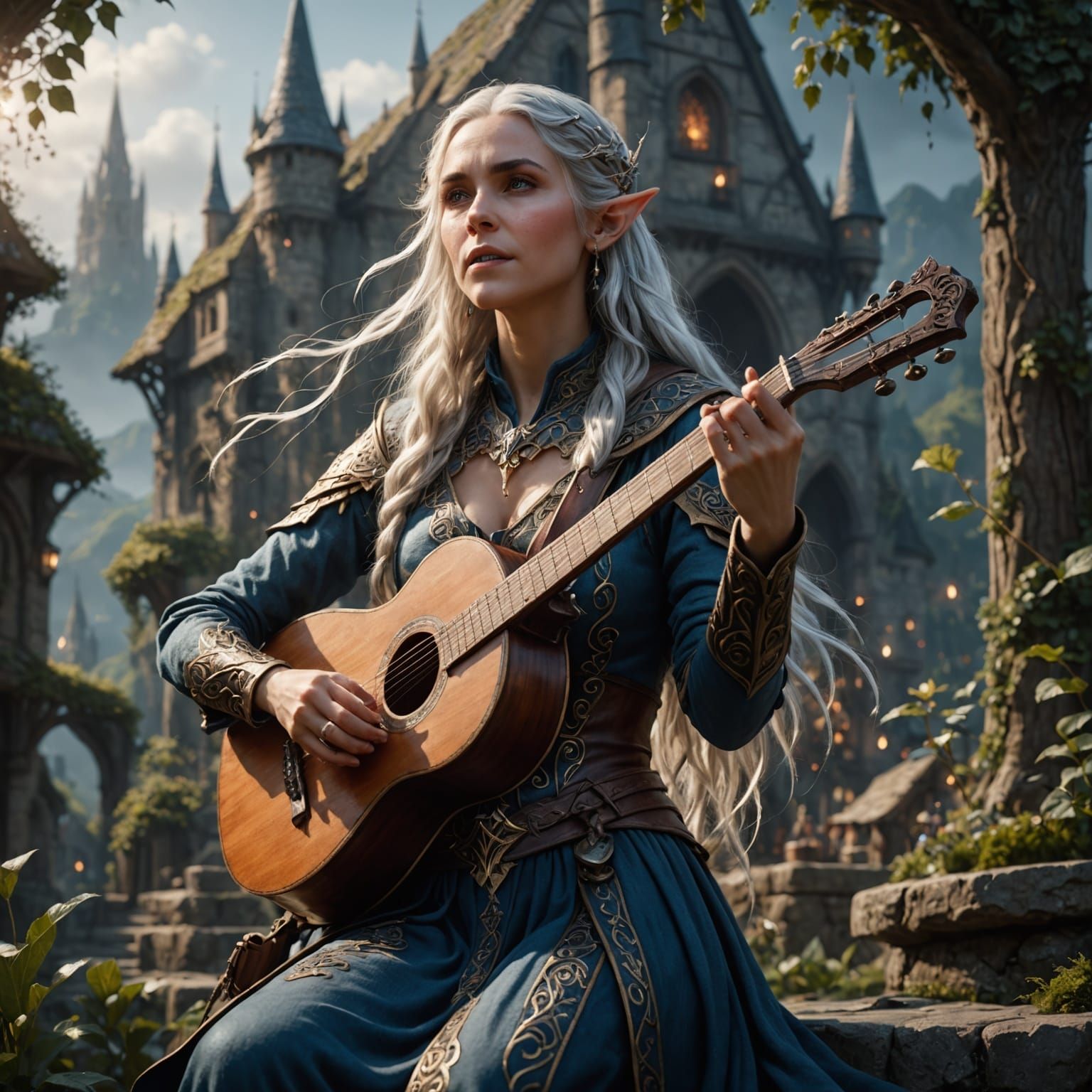 Ethereal Elf Bard Sings in a Realm of Wonder