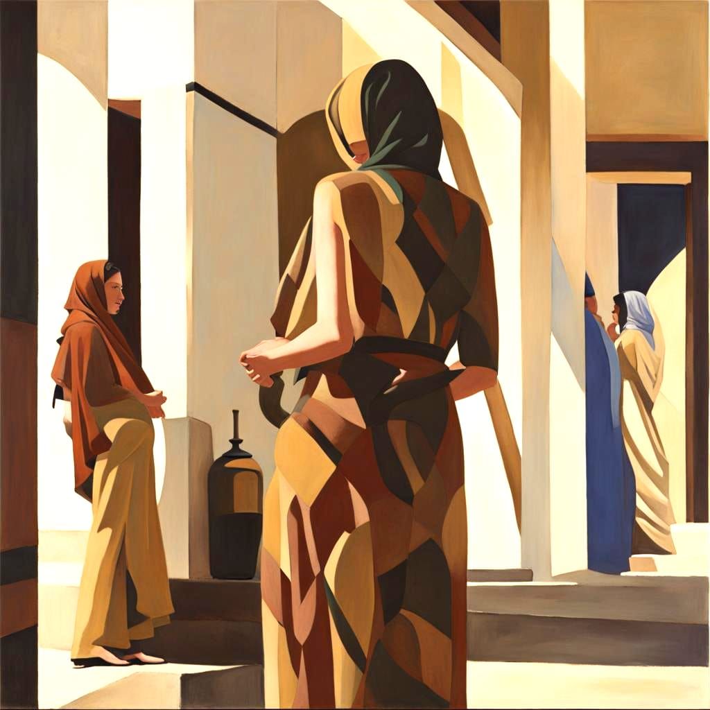 Ululating Women in Morocco, Precisionist Style