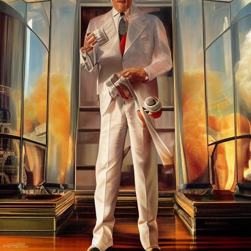 Hyperrealistic Portrait of a Rocket Scientist in Mixed Media