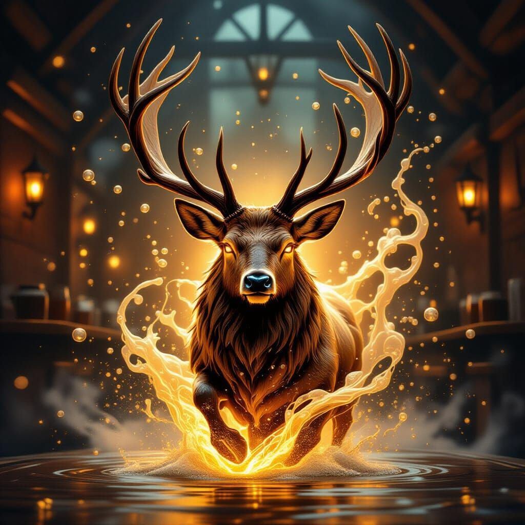 Ethereal Ale Spirit Stag as Fantasy Concept Art