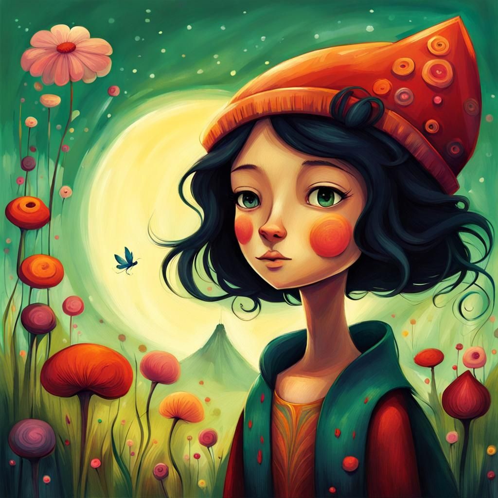 Whimsical Storybook Portrait in Dreamscape Style