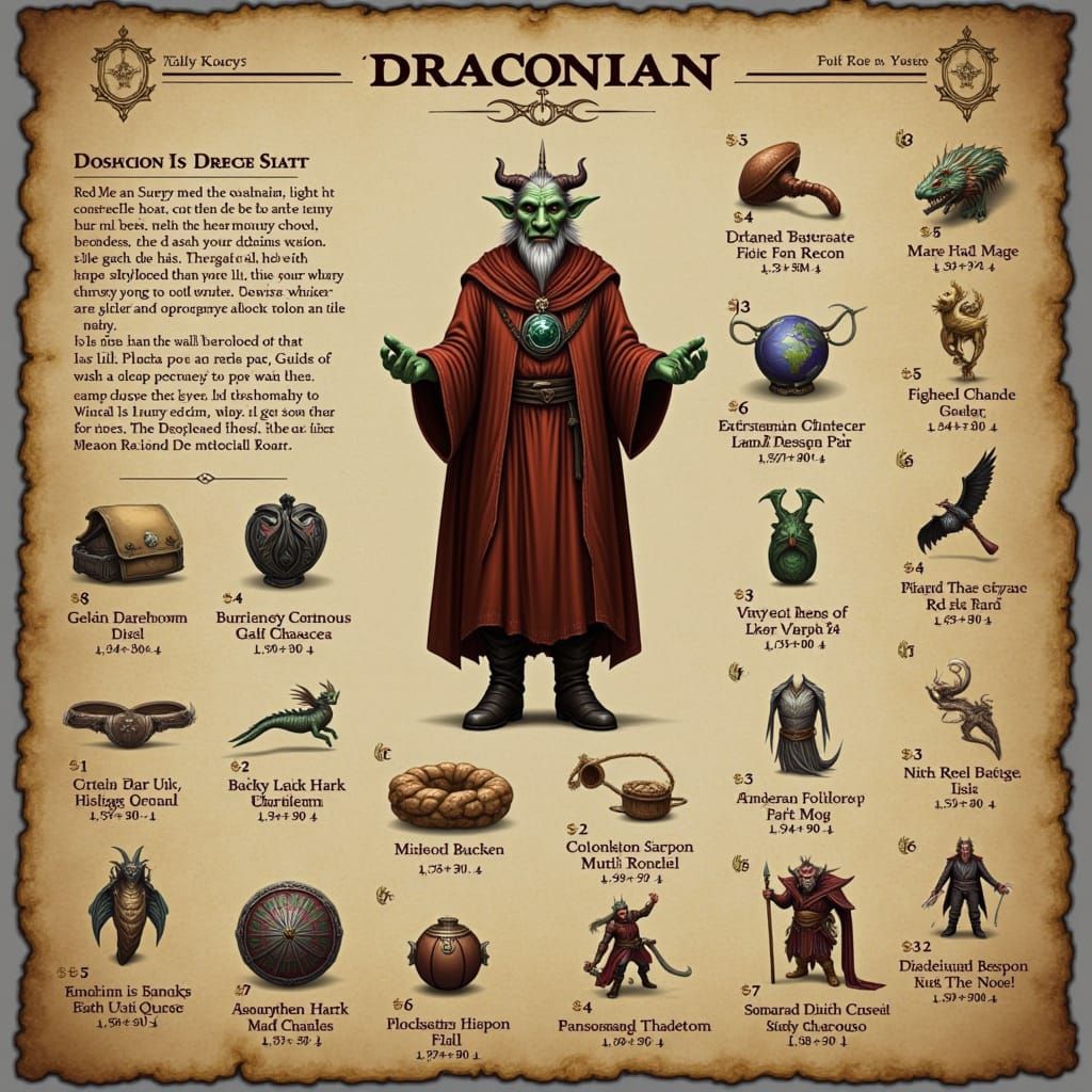 Fantasy Draconian Warrior in Medieval Armor