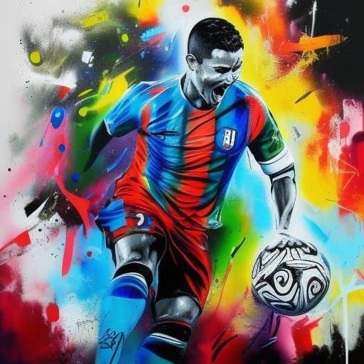 Cristiano Ronaldo Graffiti Art: Splashy Street Style