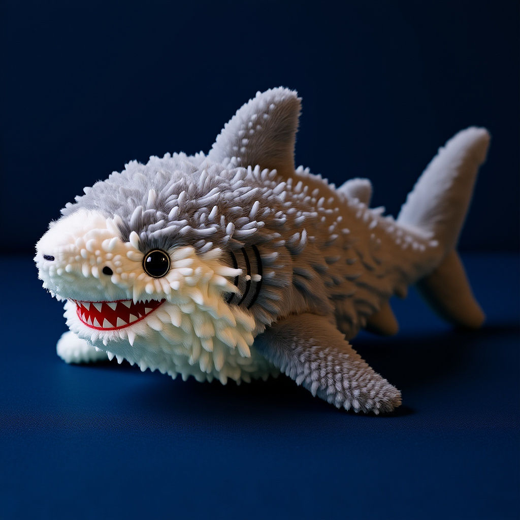 Realistic Fennel Shark Toy: A Fluffy Creation