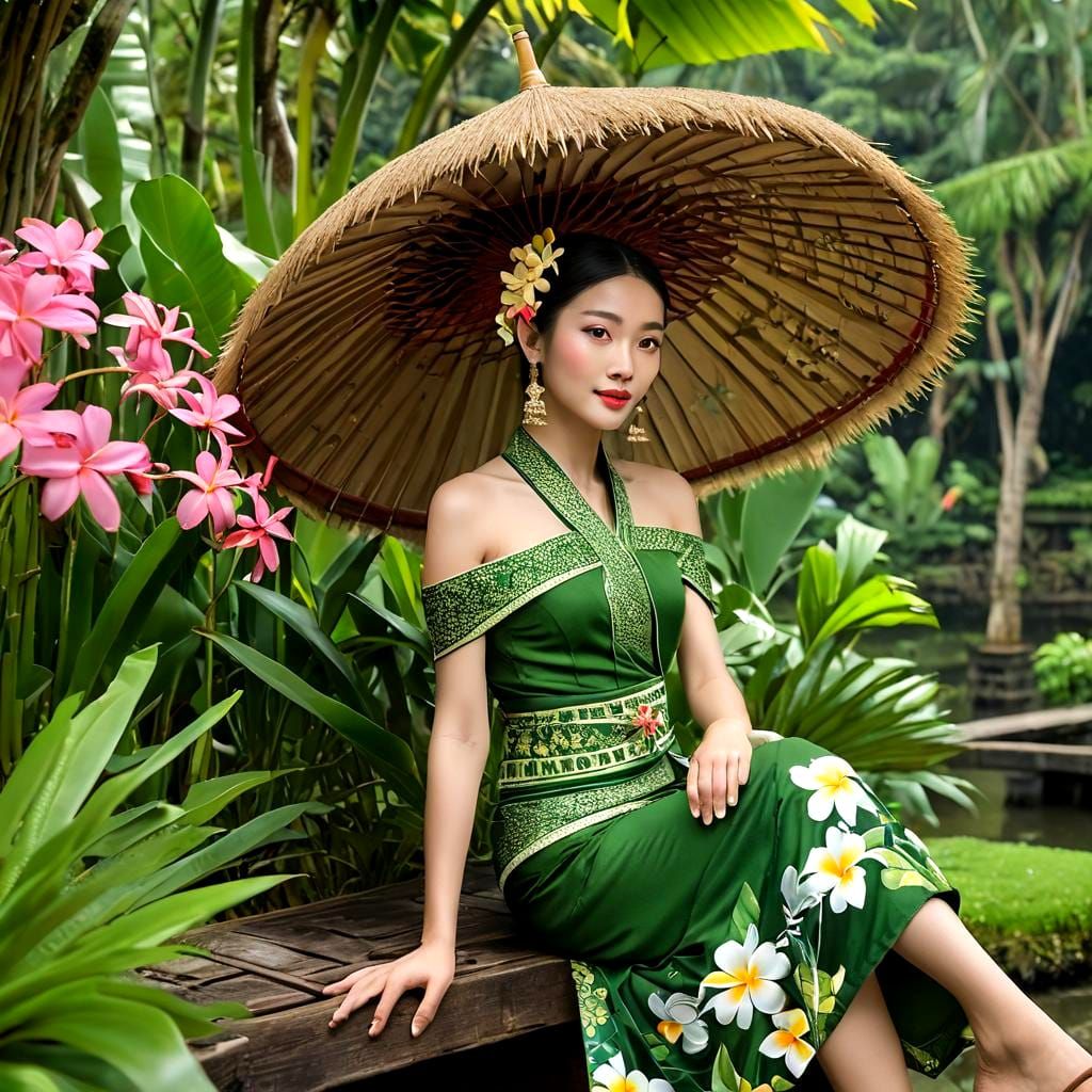 Balinese Beauty Amidst Rice Terraces, Razumovskaya Style