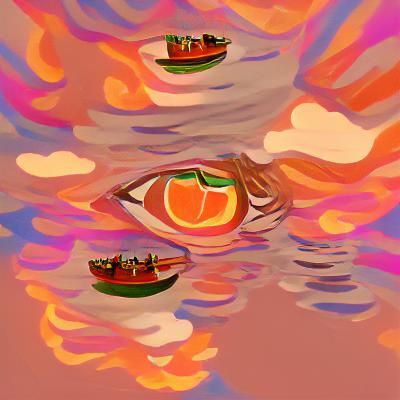 Girl with Kaleidoscope Eyes on a River