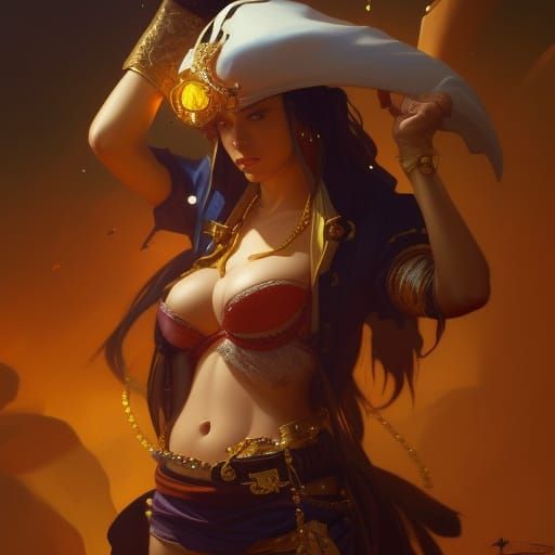 Anime Pirate Captain Concept Art in 8k