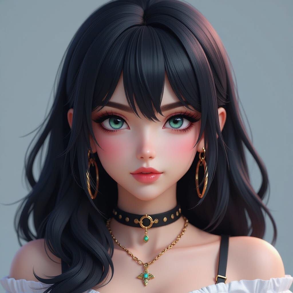 Beautiful Bad Girl in Vibrant 3D Anime Style