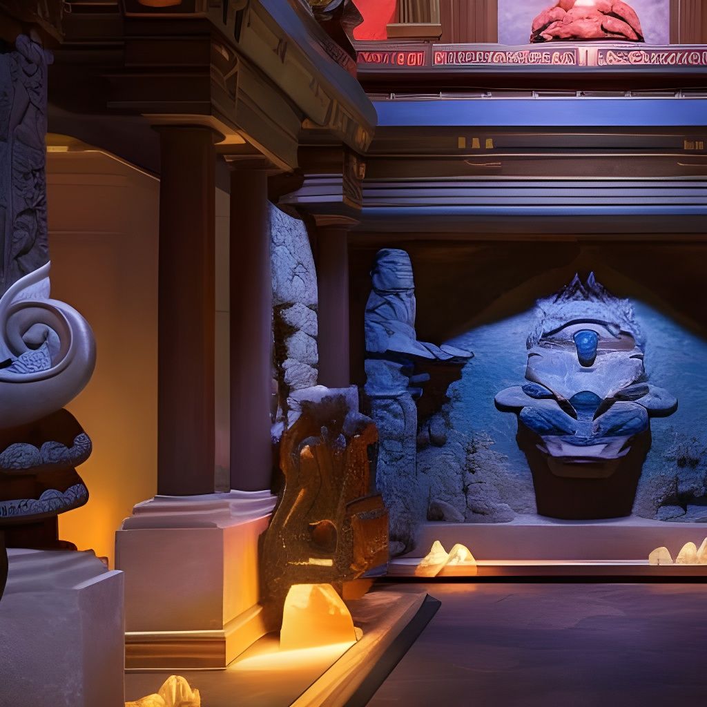 Ancient Mayan Temple with Olmec Bas-Relief Sculpture