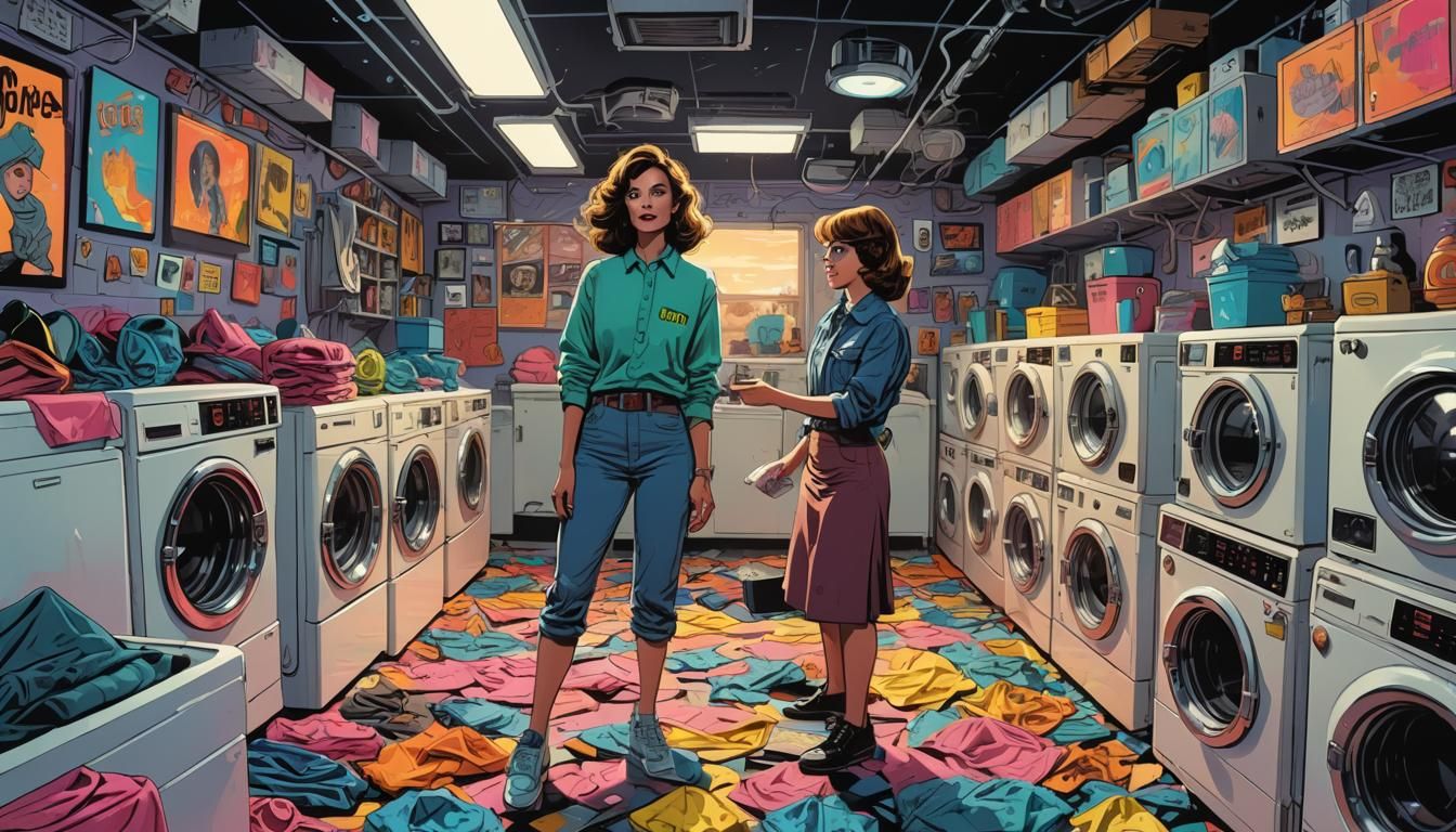 1970s Laundry Room Black Hole, Pop Art Comic