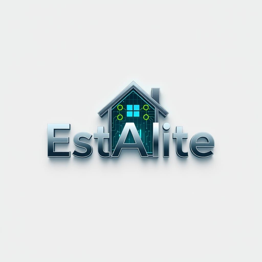 Real EstAIte Logo: Futuristic AI Integration Design