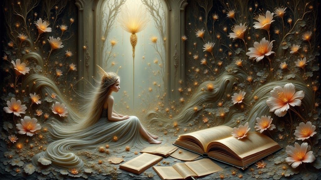 Vintage Fairytale Book in Studio Ghibli Style