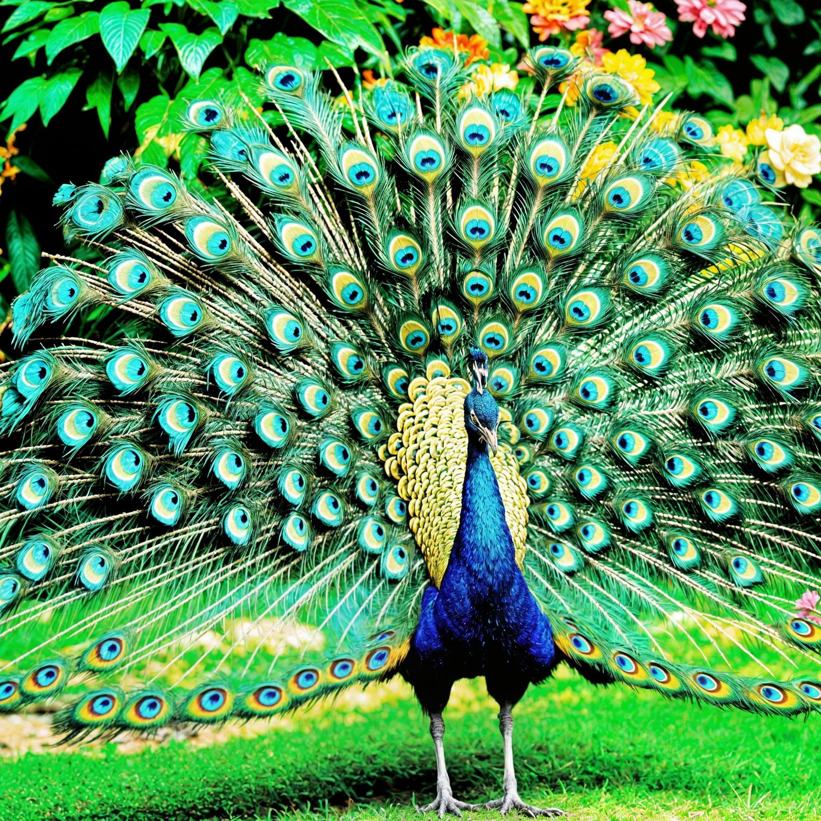 Ethereal Peacock in Lush Paradise