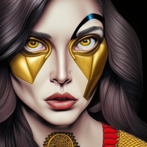 Comic Book Heroine Portrait in Hyperrealistic Style