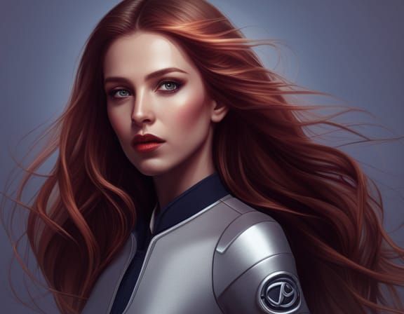 Beautiful Cosmic Girl in Sci-Fi Illustration