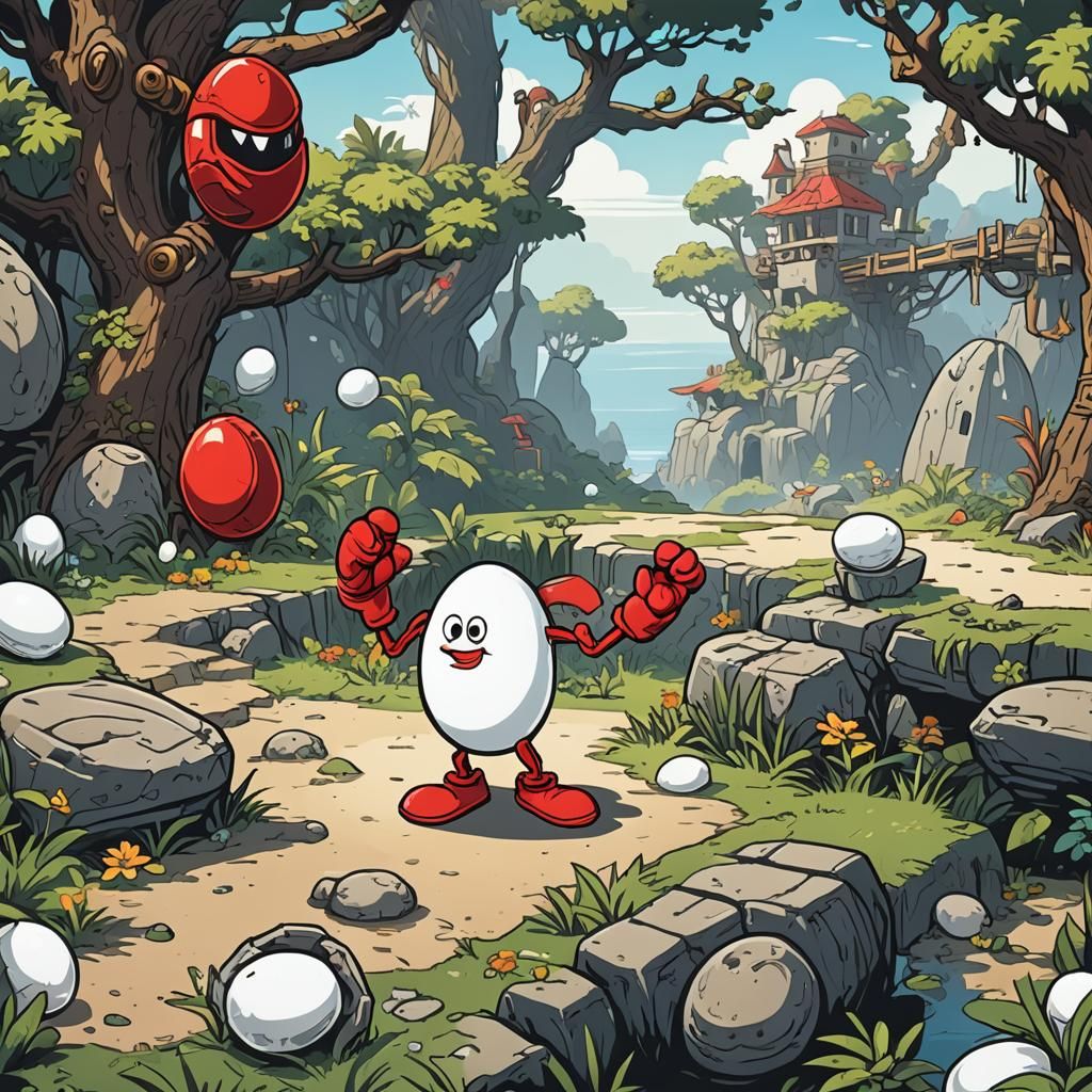 Dizzy the Egg Boxer on Treasure Island