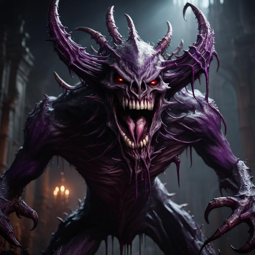 Menacing Shadow Demon with Venomous Claws