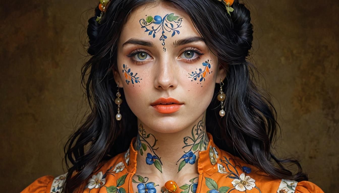 Woman with gooseberry tattoo VII