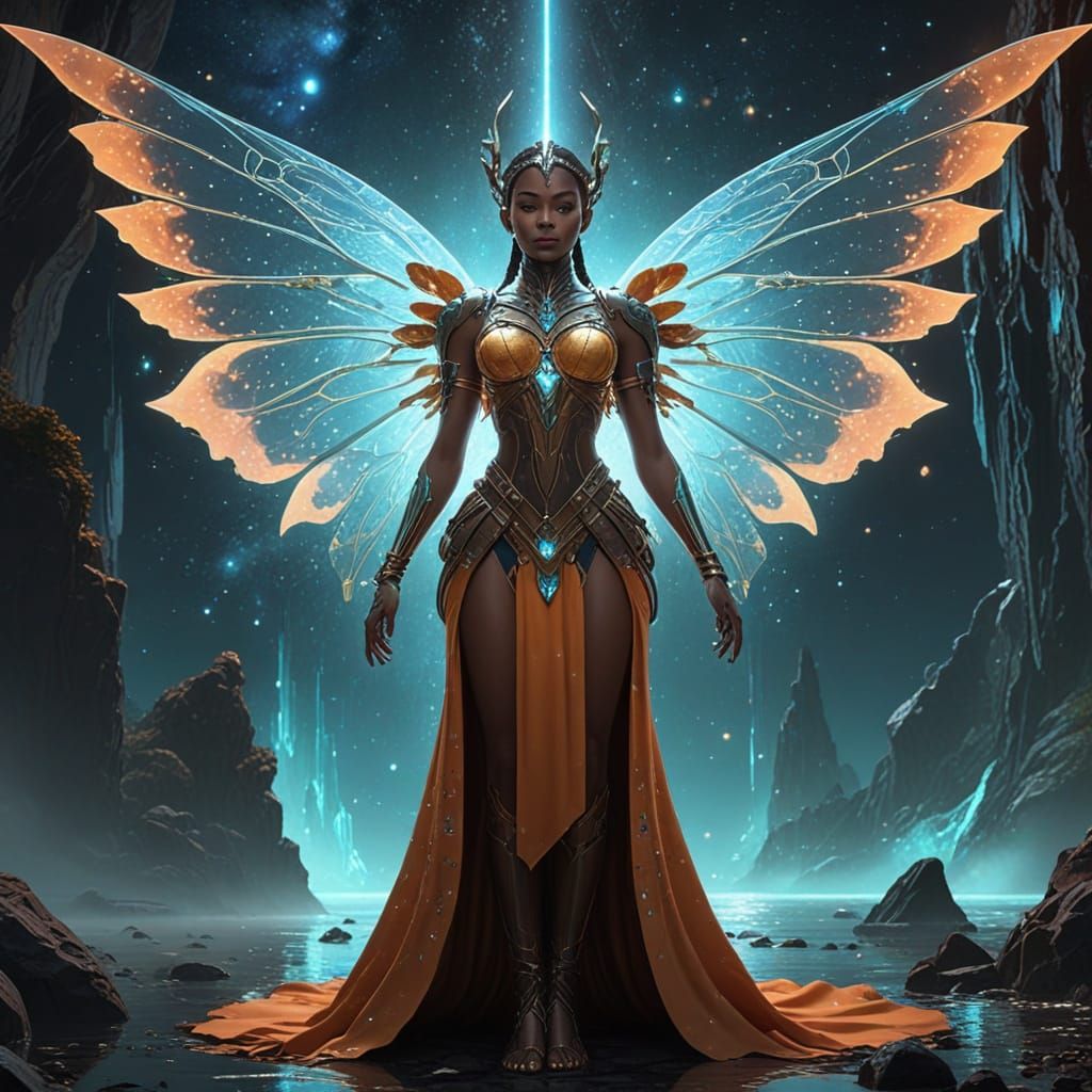 African Warrior Queen Fairy in Science Fiction Realm