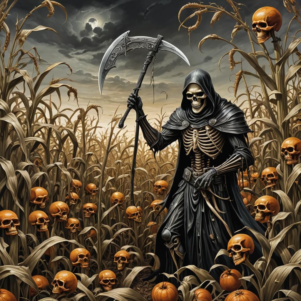 scythe ripping through void into corn field   gangsta reaper...