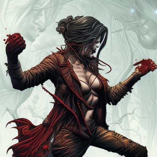 Stylized Blood in Comic Book Art Style