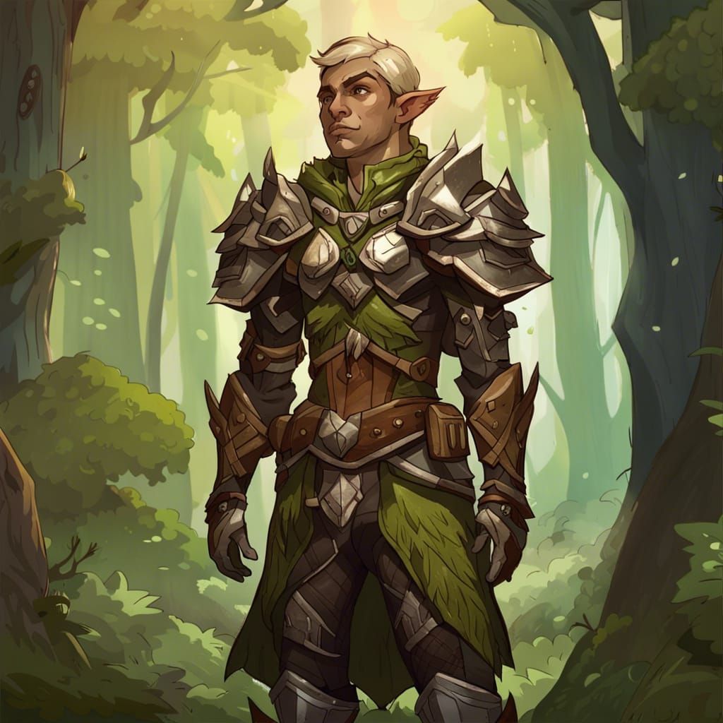 Elf Ranger in Borderlands Cel-Shaded Style