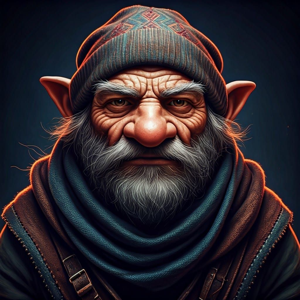 Gnome Sorcerer Portrait in Earthy, Mystic Colors