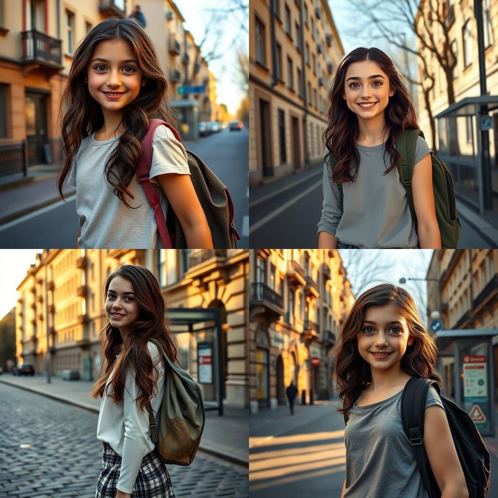 Radiant Young Actress Walking Berlin Street
