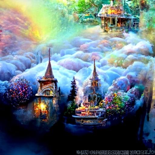 Ethereal Fantasy Dreamscape in Kinkade Style