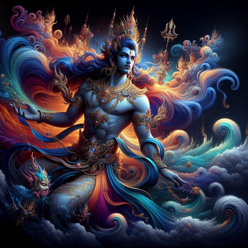 Majestic Deity in Anime Style 4K Wallpaper