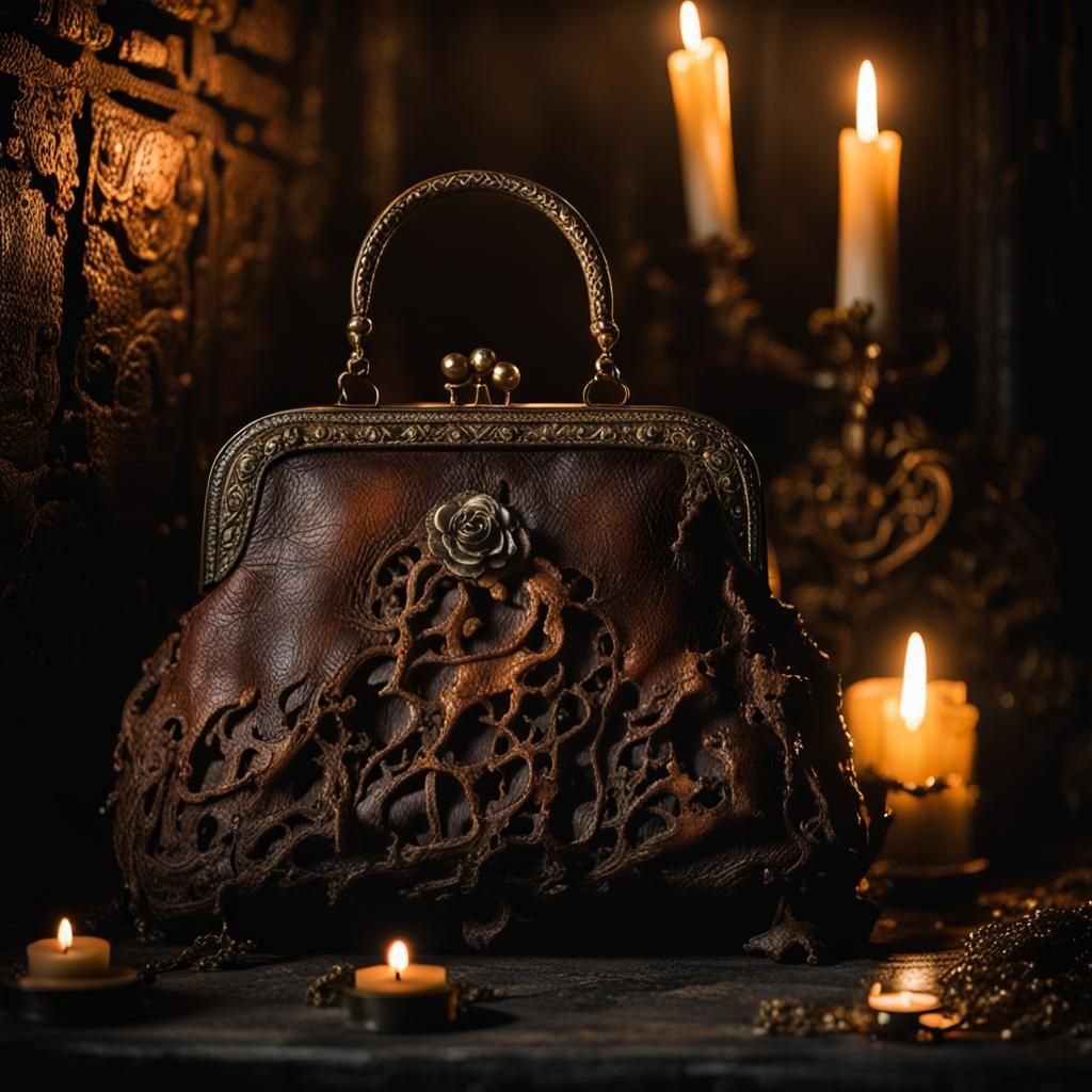 Macabre Gothic Purse Adorns Ancient, Haunted Altar