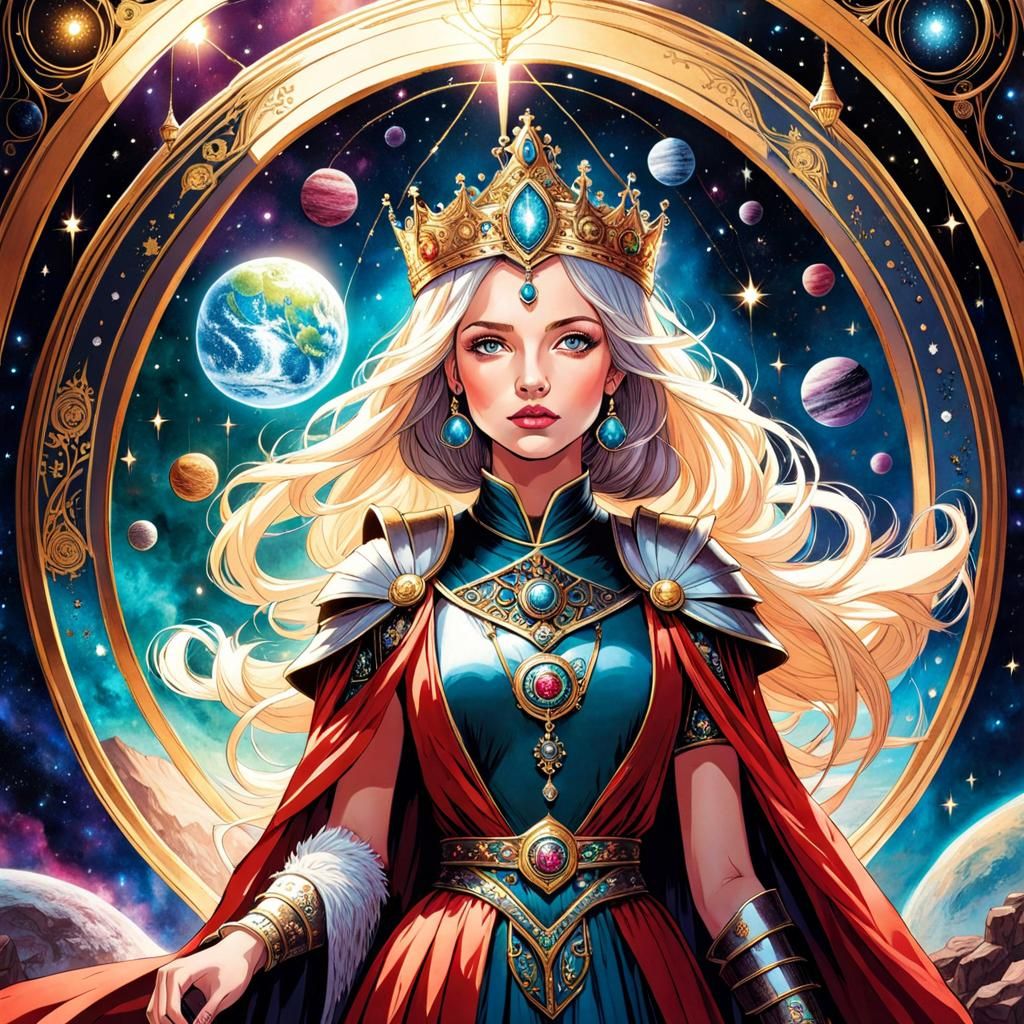 Medieval Sci-Fi Princess Exploring the Galaxy