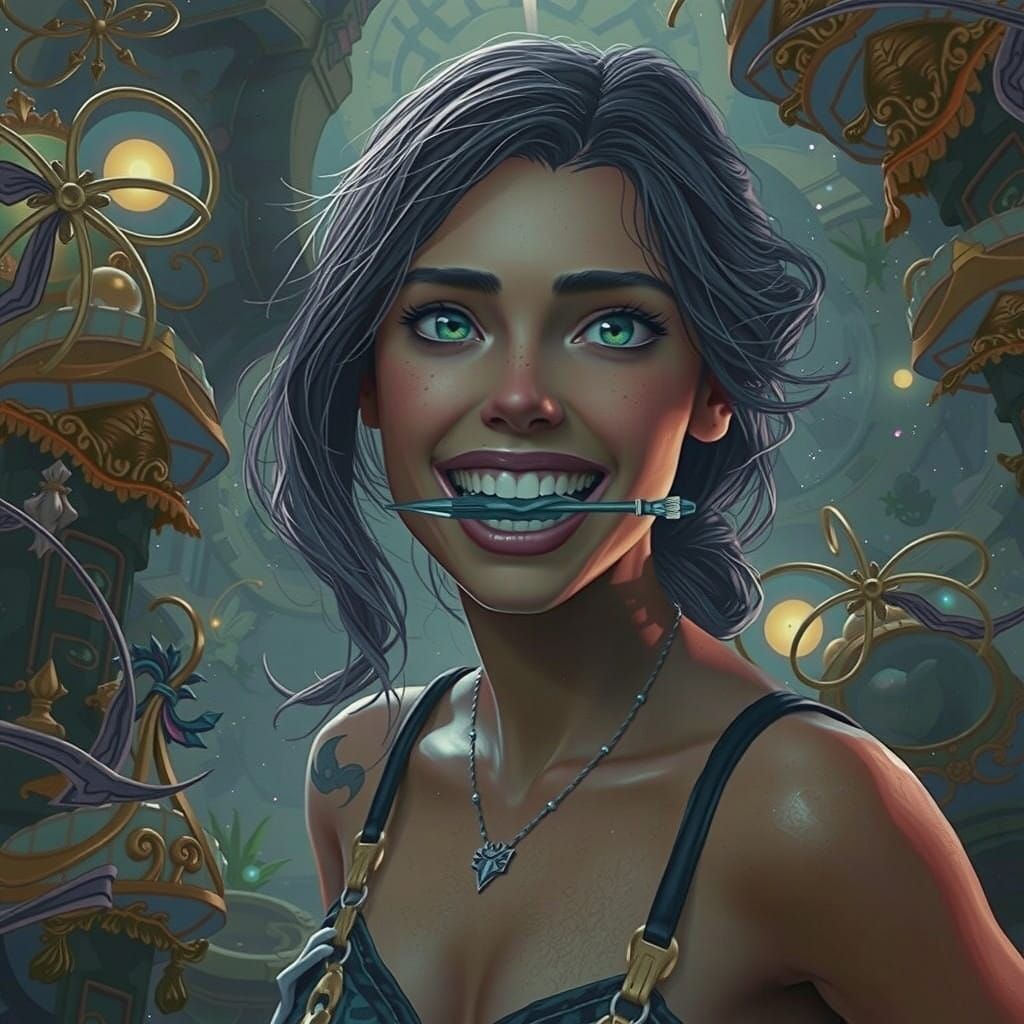 Mystical Dreamer with Glowing Screwdriver